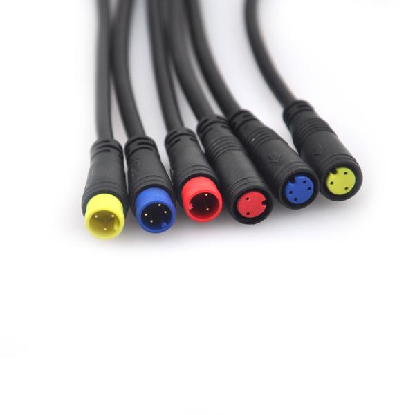 Ebike LCD IP65 Waterproof Electrical Plug Connectors Brake 2 3 4 5 Pin Black