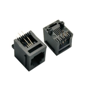 China Plastic BMS RJ11 Right Angle All PBT&Pa66 6P6C PCB Socket on sale