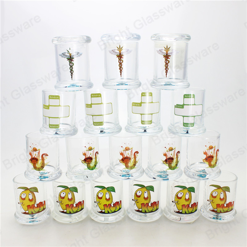 New design glass jar with custom logo, candle jar with glass lid