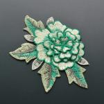 Polyester Embroidered Floral Appliques For Jackets 11 CM X 9 CM Multi Color
