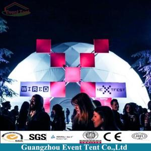 China Outdoor 15m Diameter Expedition Dome Tent , Transparent Glass Half Geodesic Dome Tent factory