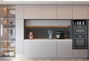 China Australia 2PAC Finish Shaker Style Fitted Kitchen Cabinet For Villa , Townhouse factory