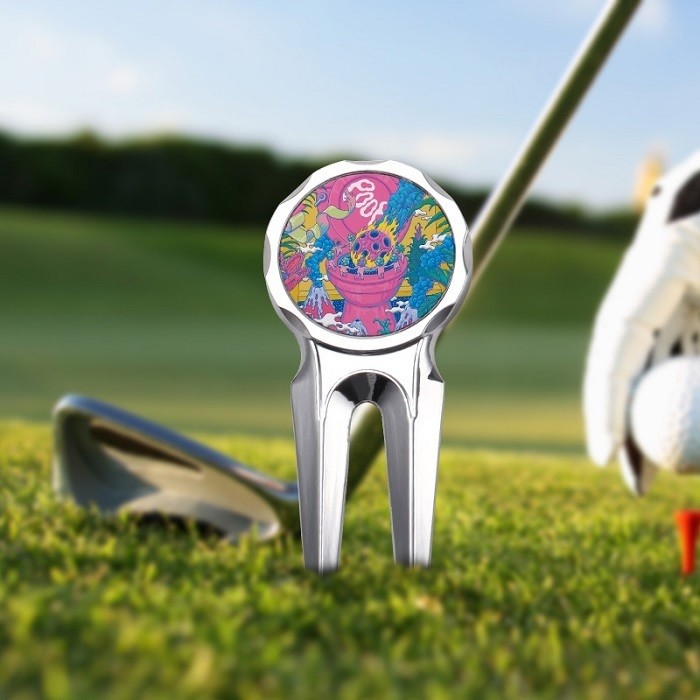 Custom Printed Metal Sublimation Golf Ball Marker For Sublimation Printing
