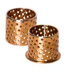 CuSn8 Oil Shaft Diameter Wrapped Bronze Sleeve Bushings Lubrication Pockets