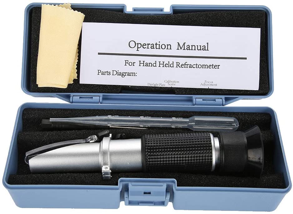 OEM Support 2 Scale 0-32% Brix 0-28% Salinity Salt ATC Refractometer for Seawater Marine Fishkeeping Aquarium