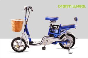 China Small City 25km/H Electric Bike Moped Scooter 250W 48V 14&quot; Dual Seat factory