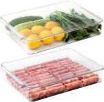 Refrigerator Organizer Bins,Food Storage Container With Lids For Fruit,