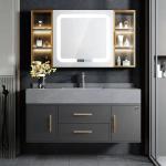 Top Mounting Hardwood Bathroom Vanity unit 600mm With Mirror