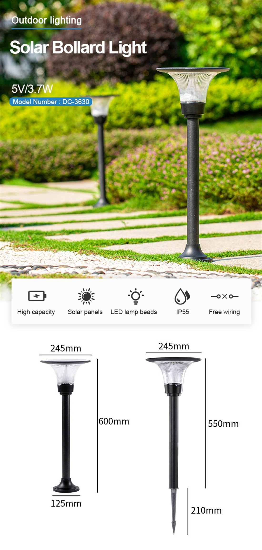 Smart RGBWW Solar Lawn Light
