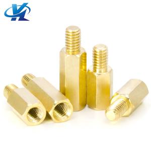 China Hot Sale Factory Price M2 M2.5 Brass Hexagon Stud Bolt Single Head Isolation Column Circuit Board Wiring Copper Stud factory