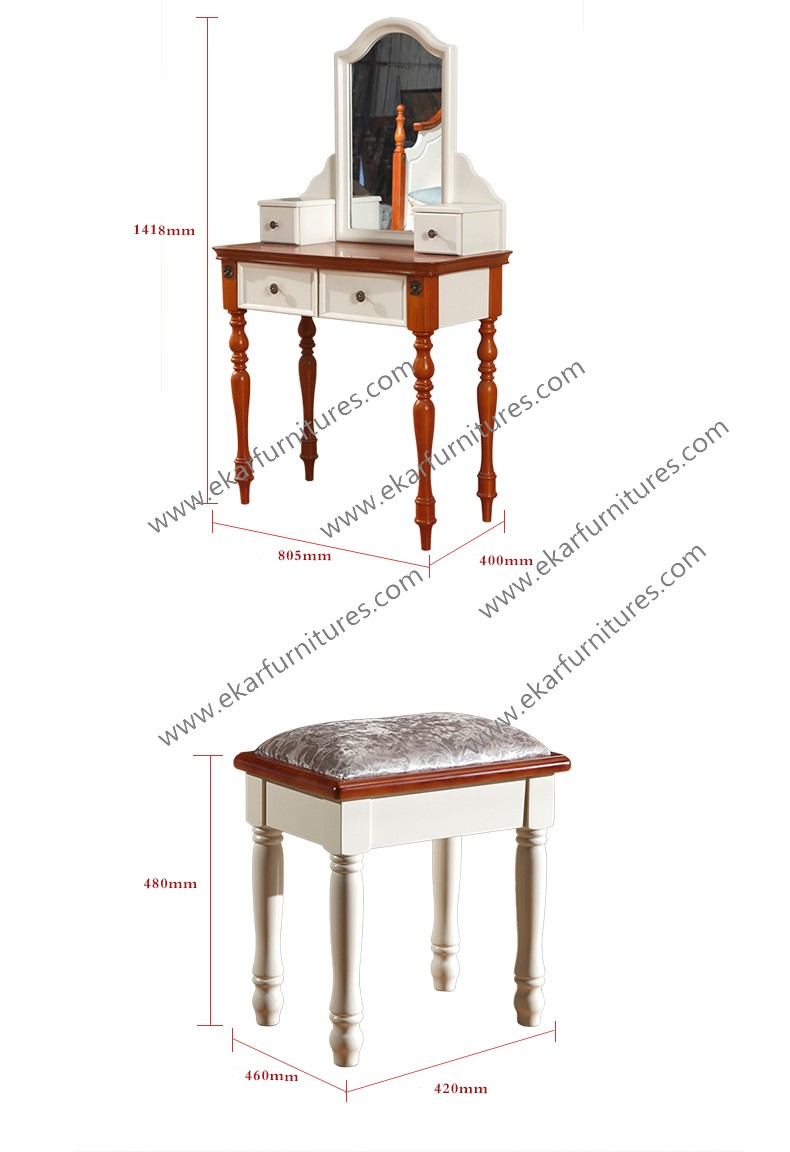Antique bedroom furniture wooden white dressing chair