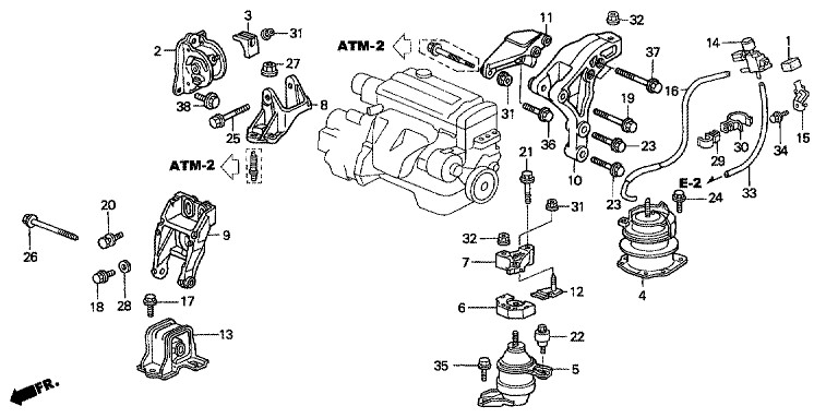 50821-S84-A01 Car Engine Mounting 50810-S84-A84 50840-S84-305 50806-S0A-980 For HONDA ACCORD