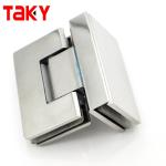 Square Glass to Glass Shower Room Glass Hinge with Polished Chrome Straight Edge