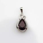 925 Silver Amethyst CZ Pendant and Silver Chain Necklace 18 Inches(PSJ0402)