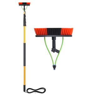China 7.3 Meters Window Cleaning Equipment Aluminum Long Reach Water Fed Pole Solar Panel Cleaning Brush For Household factory