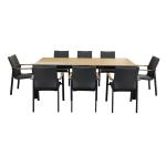 Y Mail Packing 8 Seater Outdoor Dining Set with Metal Furniture and Teak Wood