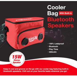 Cooler Bag with Built-in Bluetooth Stereo Speakers, Multi-Zipped Pockets, 24 Can