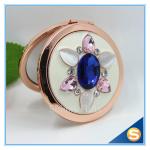 Shinny Gifts Whole Sale Rhinestone Round Shape Metal Cosmetic Mirror
