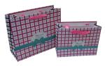 Pink Square Ribbon Handle cutomized Paper Carrier Bag for Gift Packing Matt