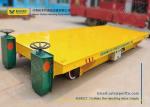 PLC Controlled Battery Transfer Cart , Rail Drive Steel Platform Motorized Wagon