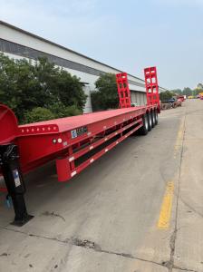 China CIMC Truck Trailer 4 Axles Heavy Duty Lowboy Semi Trailer Lowbed Semi Trailer factory