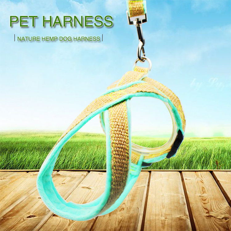Custom Firm Padded Dog Harness And Leash Adjustable Step In No Pull Velvet Soft Hemp
