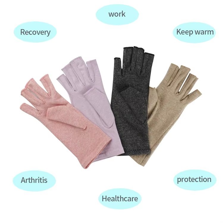 Half Fingerless T Typing A Anti Rrheumatoid Arthritis Compression Hand Therapy Cotton Spandex Gloves For Women Pain Relief
