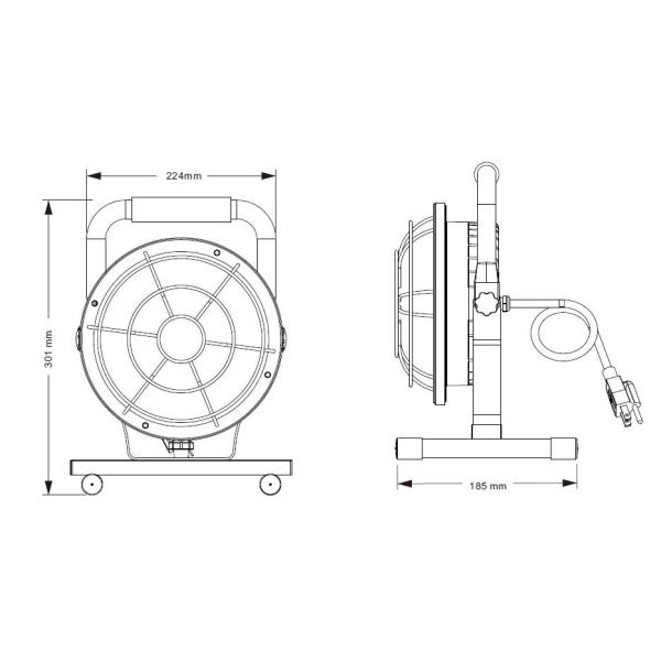 dimensions for portable IP65 30W LED work light