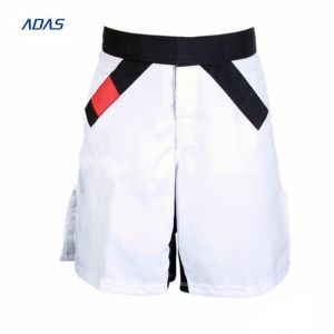Flocking Embroidery Spandex Polyester Shorts MMA Sublimated black Custom