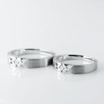 Diamond Symmetrical Triangle 0.078ct His And Her Rings Set