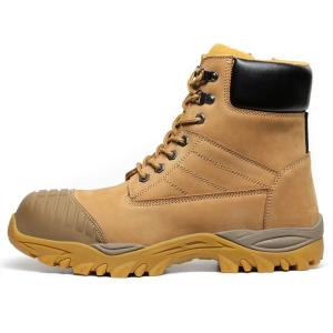 China Custom Steel Toe Boots High Top Martin Work Boots Brown For Men factory