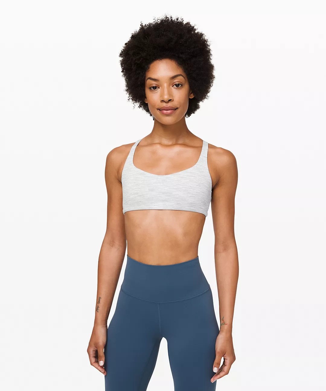 Workout High Impact Sports Bra With Adjustable Straps Cross Back