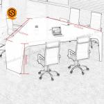 Triangle Shape Solid Surface Conference Table Fire Resistant