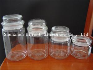 China different size glass jar with lid, glass candle wholesale factory