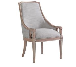 China French Style Design Tufted Linen Fabric Upholstered Dining Chair factory