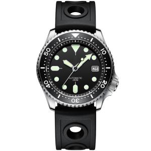 China Luminous 21mm Mens Rubber Strap Watches 3BAR Silicone Stainless Steel Back factory