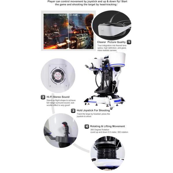 Screaming Cinema Flight Virtual Reality Simulator Large Angle 12 Months Warranty