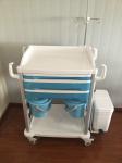 Medical hospital furniture blue therapy cart with two drawers