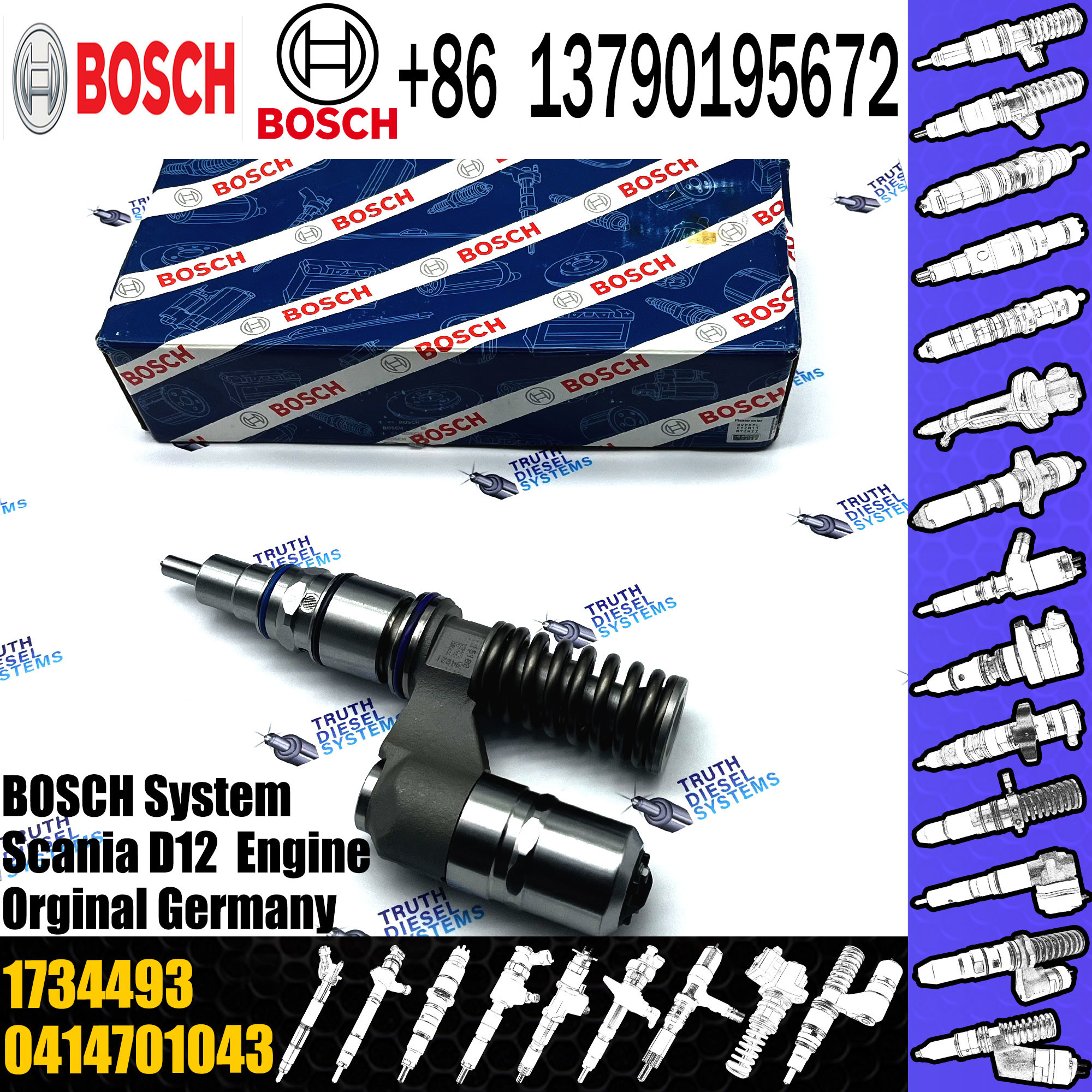 0414701092 genuine fuel injection pump for diesel fuel EUI injector 1734493 for SCANIA DC13076A