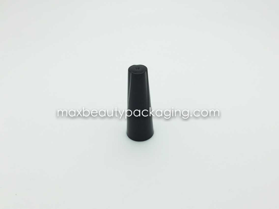 N2027 uv matte black nail polish cap nail polish packaging cone-shape single cap uv coating color available flat brush