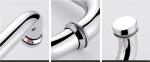 Hotel Round Tube Shower Door Glass Handle Seven And L Shaped High Strength