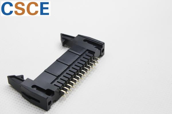 PBT Housing Box Header Connector , Gold Plated Brass Contact 2.54 MM Pitch