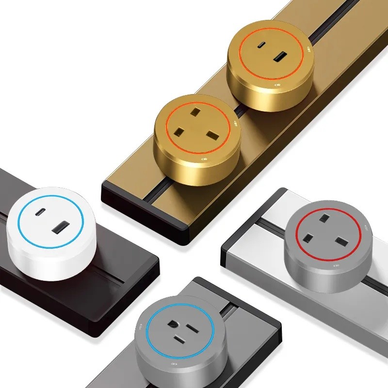 UL Listed Childproof Track Socket Outlet Type A 110-240V 10A With Surge Protection