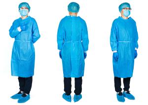 China Dustproof CE Dental Blue Medical Disposable Gowns Non Woven SMS Isolation Dental factory