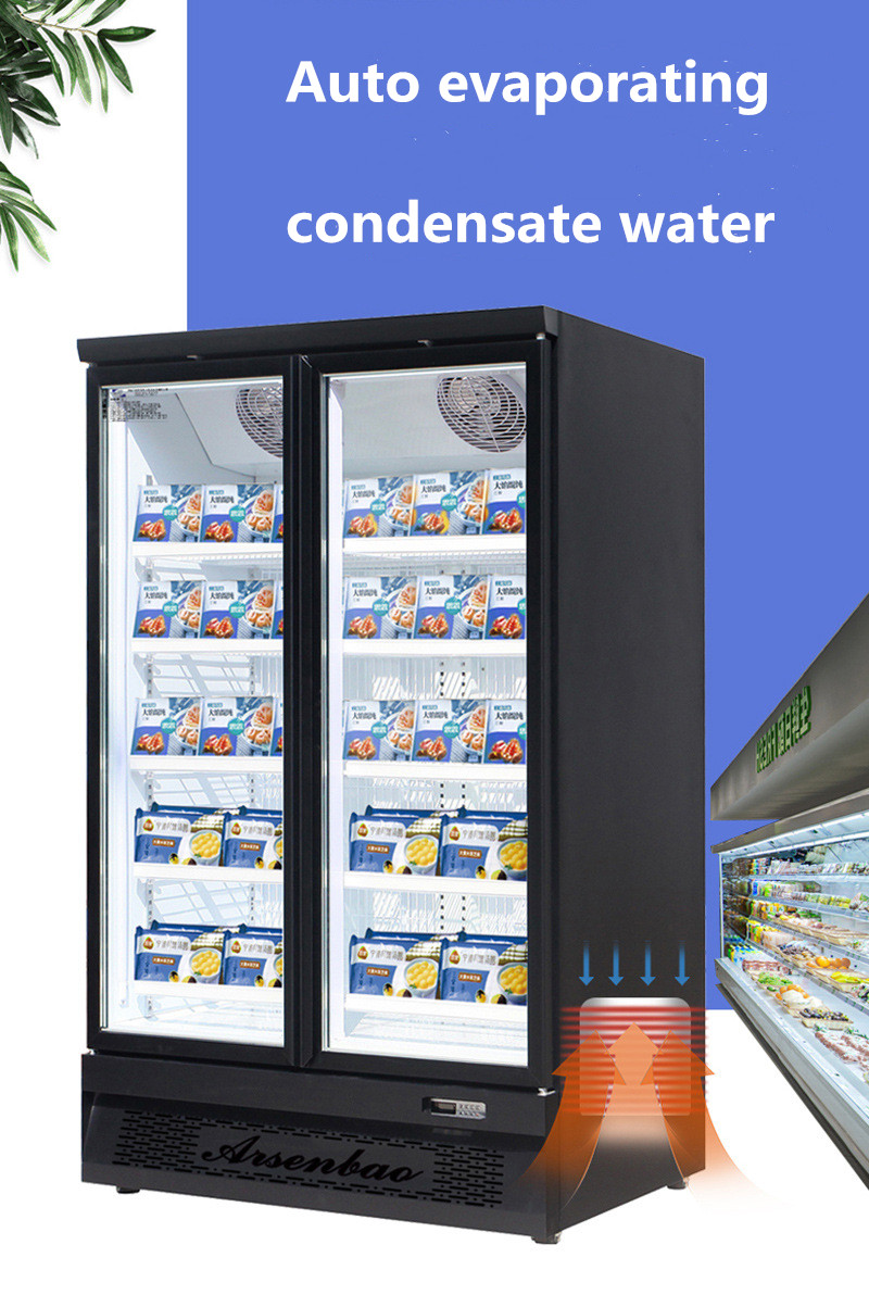 Multiclimate Vertical Glass Door Freezer , 750W 3 Door Merchandiser Refrigerator