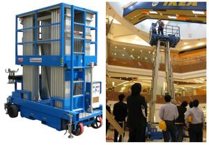 China Big Capacity Aerial Vertical Mast Lift Four Mast 8 Meter For Maintenance Service factory