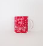 Wholesale ceramic Festive red decal Christmas mug coffee mugs