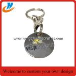 K003 metal trolly coin keychain with custom logo&shopping cart coin holder