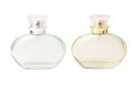 Glass Transparent Perfume Bottle 50ml Yellow Green Round Rose Pattern