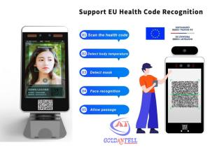 China 8 Inch Android Facial Recognition Turnstile EU Green QR Code Reader on sale